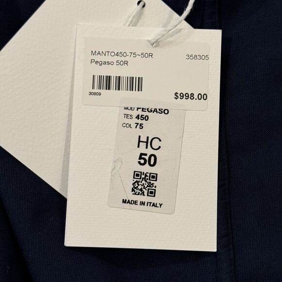 MANTO Men's Navy Velvet Coat Sz 50 IT / M US - Picture 10 of 11